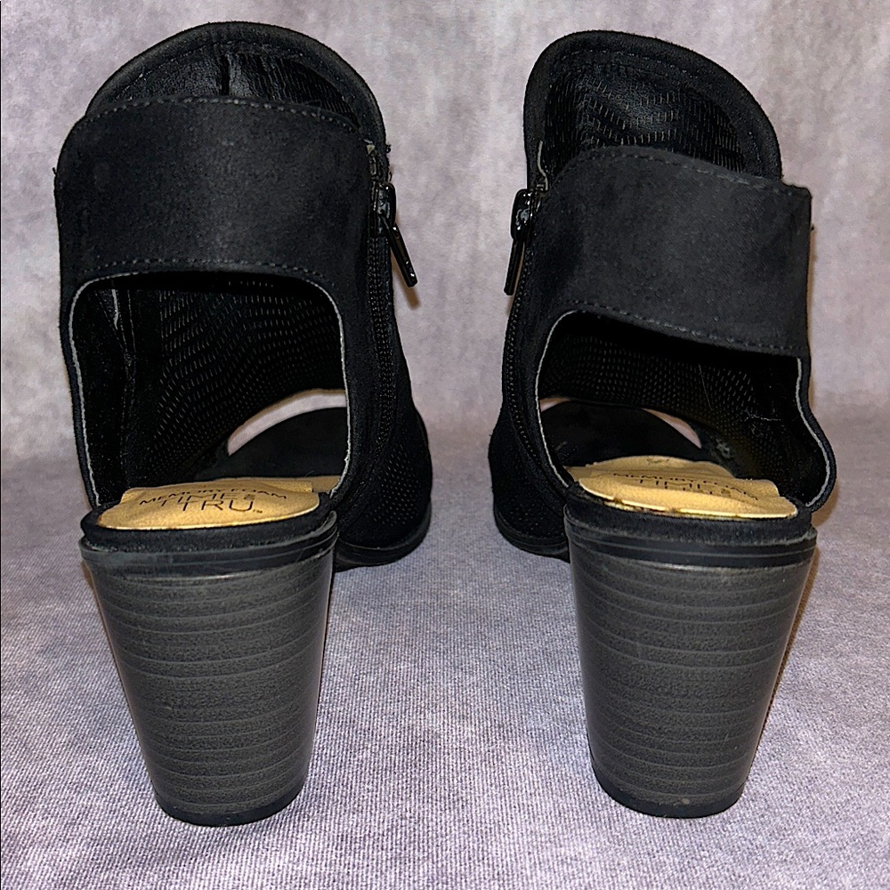 TIME and TRU Suede Peep-Toe Heeled Boots - Picture 3 of 14
